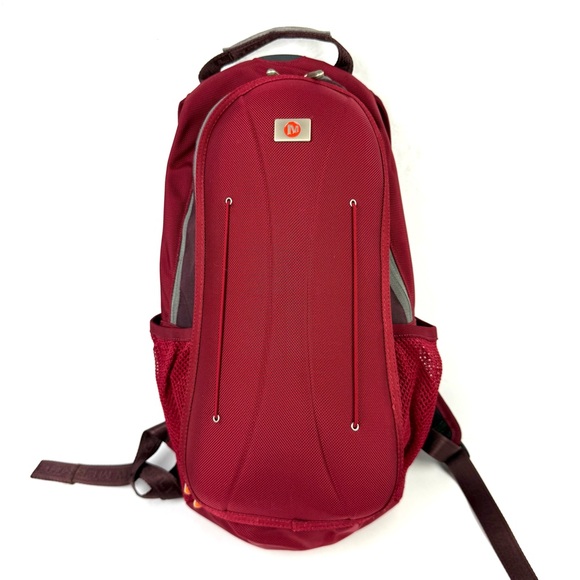 Merrell Backpack Dark Red Canvas Hard Shell Hiking Medium Unisex Outdoor - Picture 2 of 14